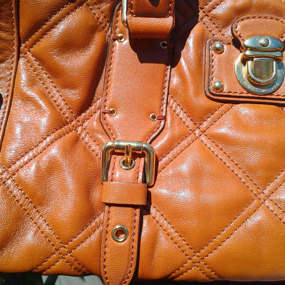 Marc Jacobs 'Emily' Bowler Satchel in Caramel Brown Quilted Leather - Picture 8 of 15